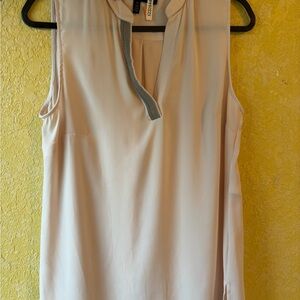 White House Black Market Ivory Beaded Top